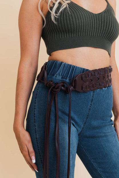 Wide Tie On Wrap Belt