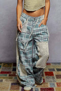 POL Plaid Studed Denim Pants
