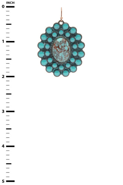 Turquoise Stone Drop Western Earrings
