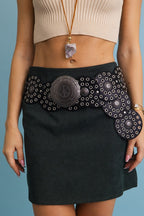 Western Boho Disc Belt — Embellished Circle Eyelet
