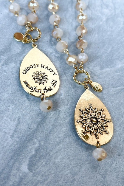 Choose Happy Manifest That Shit Necklace