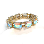 Emerald Cut Crystal AB Stretch Bracelets