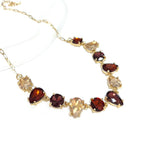 Round & Teardrop Mix Glass Beads Station Necklace