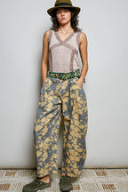 POL Crafted Textured Allover Print Woven Wide-Leg Pants