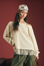 Lace Layers Sweater Knit Top