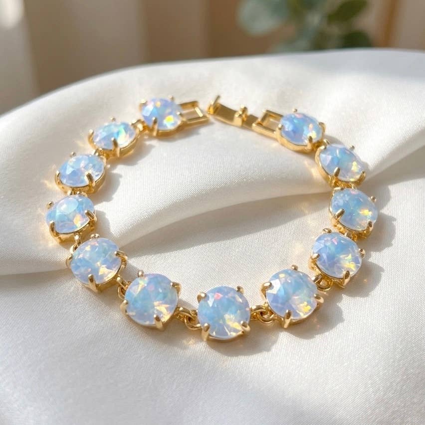 Round Cushion Cut Link Bracelet