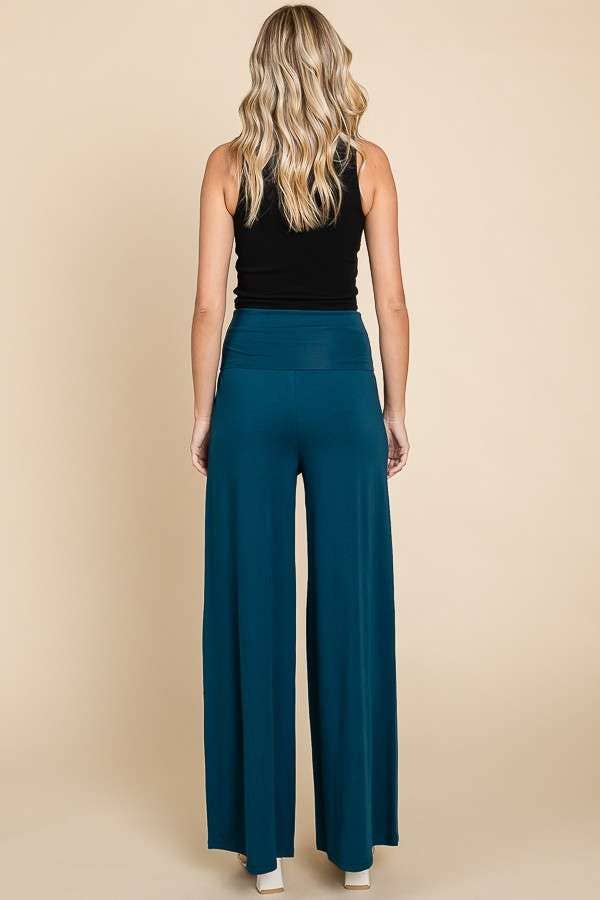 PiPPY Fold Over Wide Leg Palazzo Pants