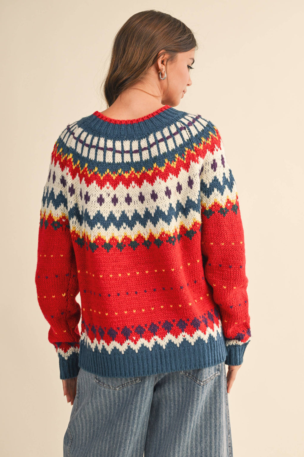 Nordic Print Knitted Sweater