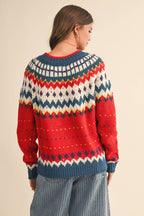 Nordic Print Knitted Sweater