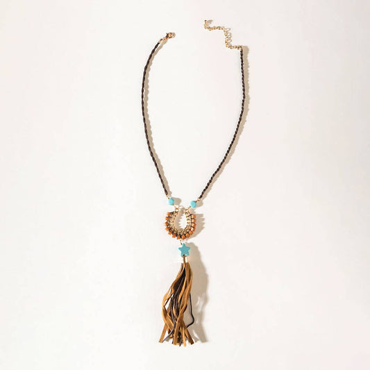 Whip & Whisper Necklace in Saddle Tan