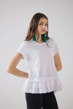 Eloise Ruffle Hem Short Sleeve Tee