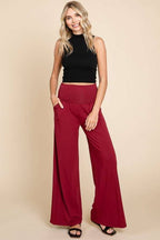 PiPPY Fold Over Wide Leg Palazzo Pants