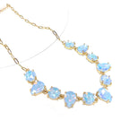 Round & Teardrop Mix Glass Beads Station Necklace