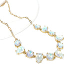 Round & Teardrop Mix Glass Beads Station Necklace