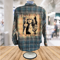 Lady Legend Bleached Button Down Plaid Shirt