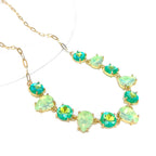 Round & Teardrop Mix Glass Beads Station Necklace