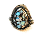 Handcrafted Sterling Silver & Golden Hills Turquoise Ring Size 11.5