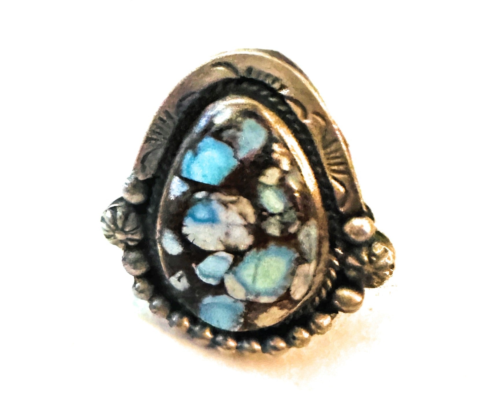 Handcrafted Sterling Silver & Golden Hills Turquoise Ring Size 11.5