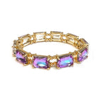 Emerald Cut Crystal AB Stretch Bracelets