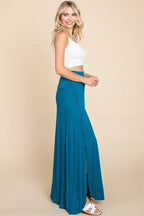 High Low Surplice Bouncy Maxi Skirt