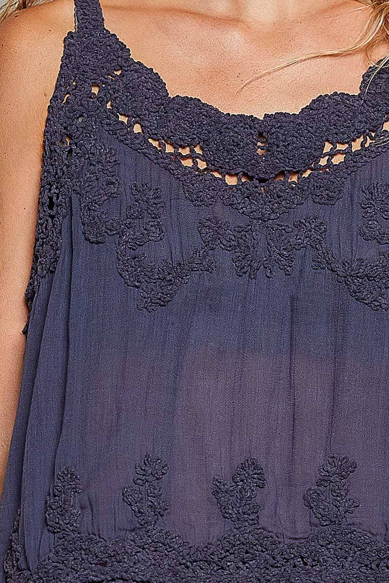 Crochet Chenille Knit Layering Tank Top