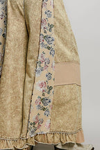 French Terry Ruffle Hem Straight-Leg Pants
