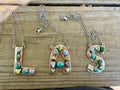 Handmade Sterling Silver Multi Stone Letter Necklace Signed Nizhoni Leslie’s fav