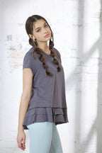 Eloise Ruffle Hem Short Sleeve Tee