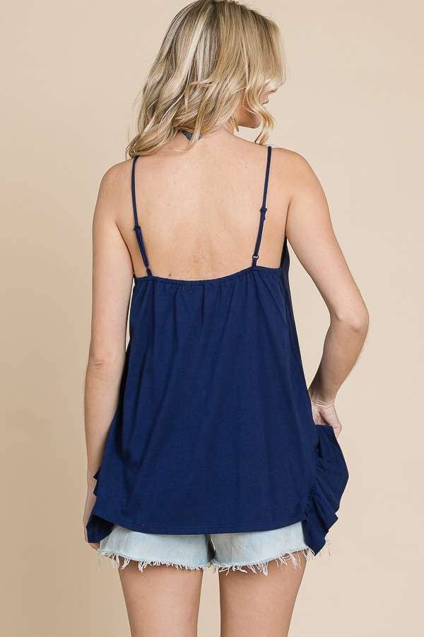PiPPY Side Ruffle Loose Fit Cami Top