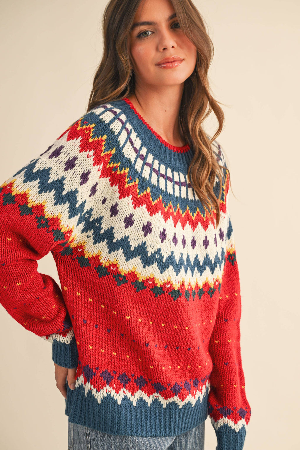Nordic Print Knitted Sweater