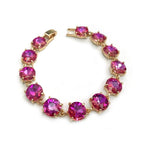 Round Cushion Cut Link Bracelet