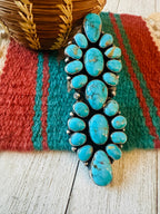 Handcrafted Sterling Silver & Kingman Turquoise Ring Size 6
