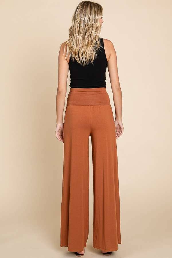PiPPY Fold Over Wide Leg Palazzo Pants