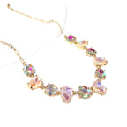 Round & Teardrop Mix Glass Beads Station Necklace