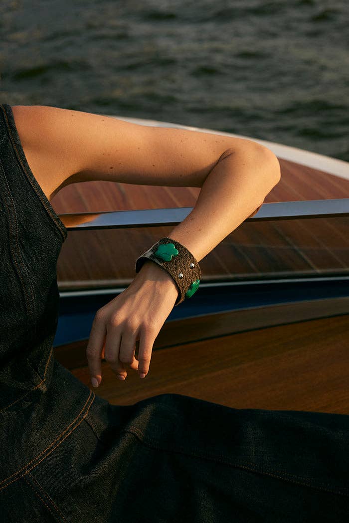 Cloud Crossing Leather + Turquoise Cuff Bracelet