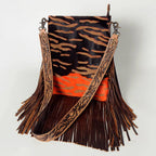 Faye Tiger Stripe Hide Leather Tooled Bag