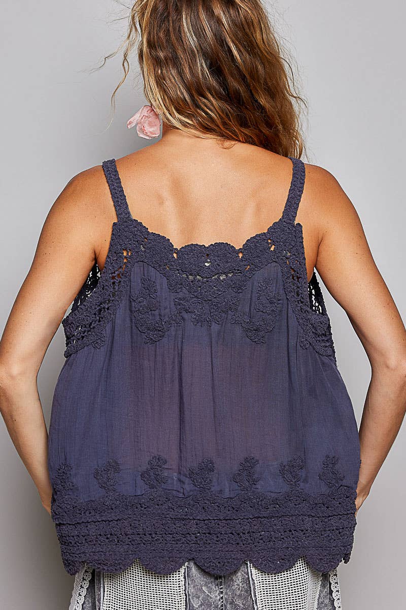 Crochet Chenille Knit Layering Tank Top