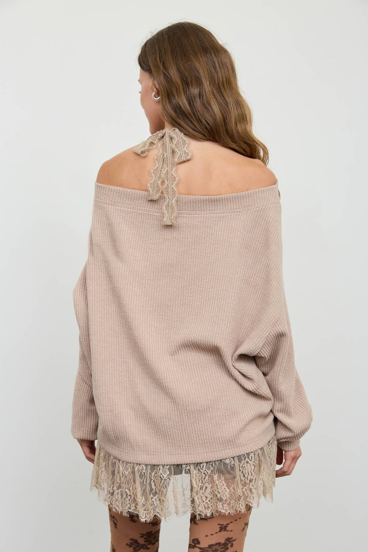 Lace Layers Sweater Knit Top