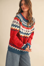Nordic Print Knitted Sweater