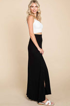 High Low Surplice Bouncy Maxi Skirt
