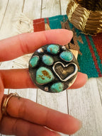 Old Pawn Handcrafted Sterling Silver & Turquoise Ring Size 5