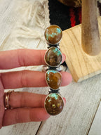 Handcrafted Sterling Silver & Number 8 Turquoise Ring Size 8.5