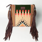 Tooled + Blanket Crossbody Fringed Handbag