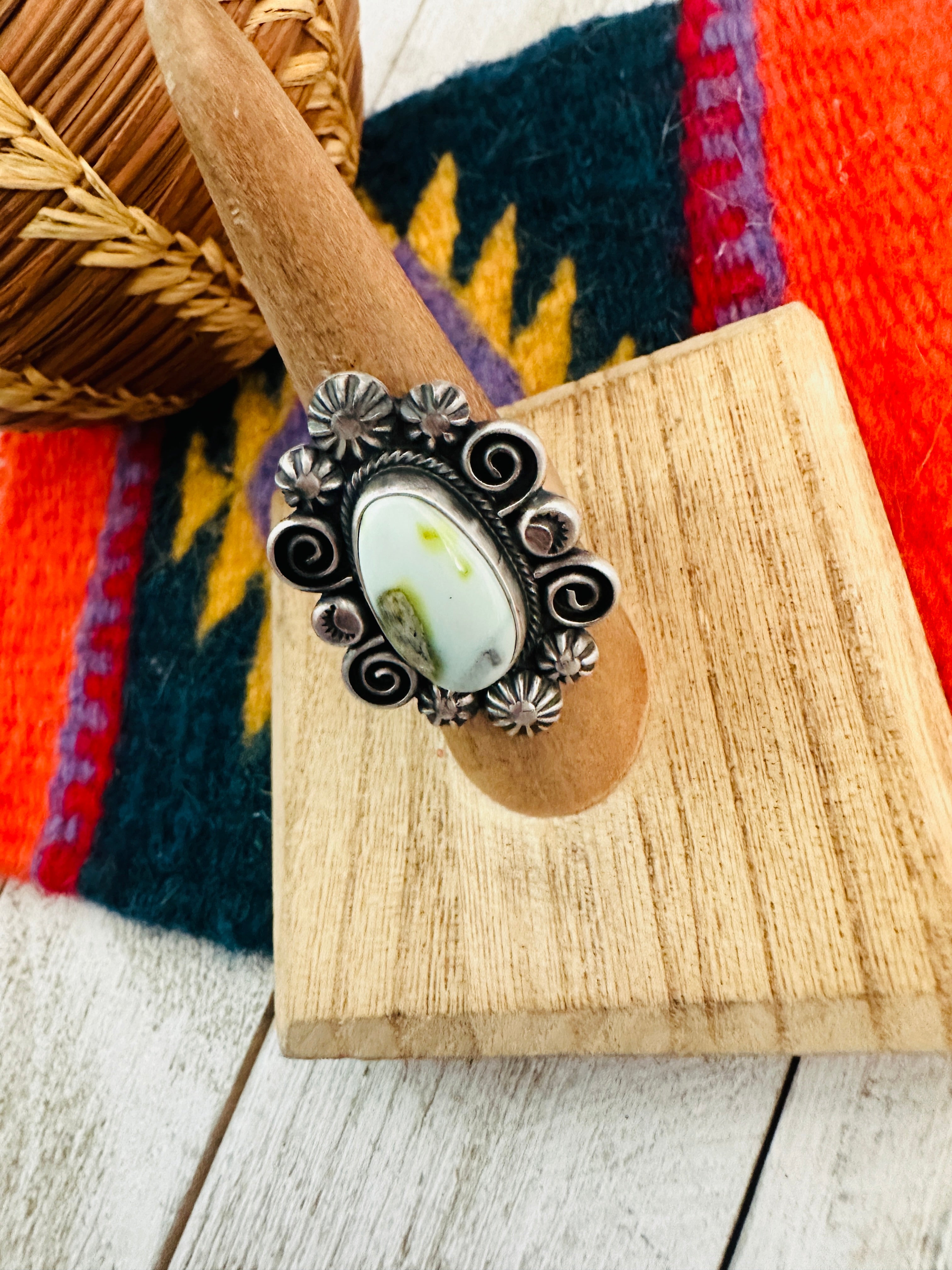 Handcrafted Sterling Silver & Palomino Turquoise Ring Size 7