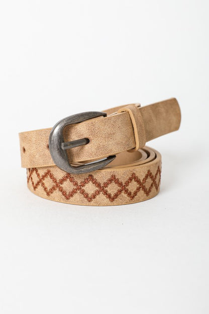 Skinny Tooled Belt