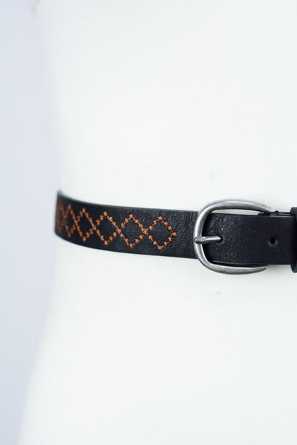 Skinny Tooled Belt