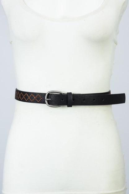 Skinny Tooled Belt