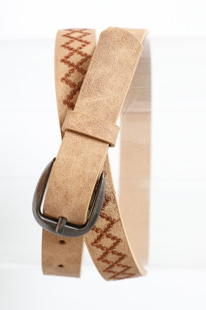 Skinny Tooled Belt