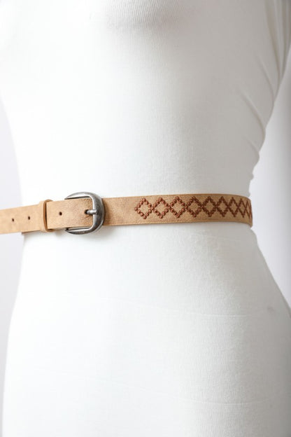 Skinny Tooled Belt