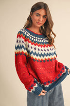 Nordic Print Knitted Sweater